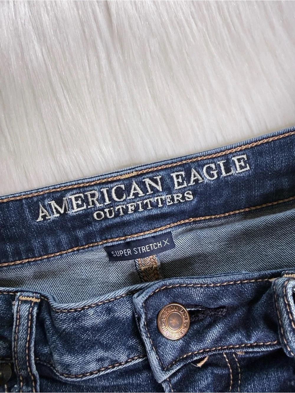 American Eagle Distressed Super Hi Rise Denim Shortie